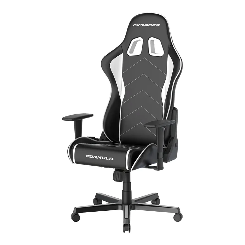 DXRacer Formula Series Black & White Leatherette Ergonomic XL Gaming Chair - GC/XLFH08LTC/NW