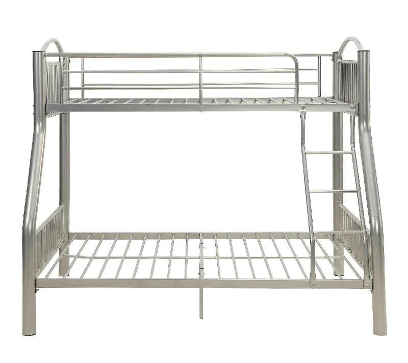 78" X 56" X 67" Silver Metal Twin Over Full  Bunk Bed