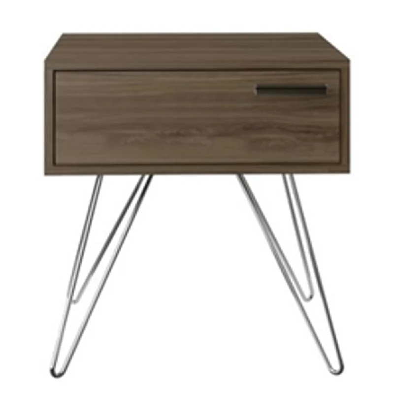 Carraro 1 Drawer Nightstand with Metal Leg Legno L510 x W400 x H520mm  No Warranty