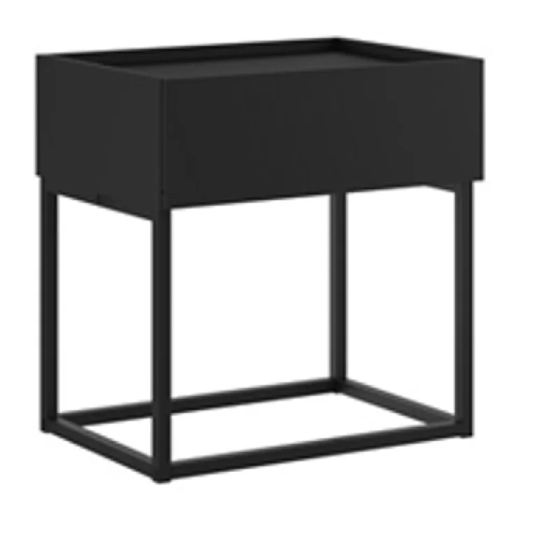 Carraro Nightstand Black Matte L540 x W391 x H555mm  No Warranty