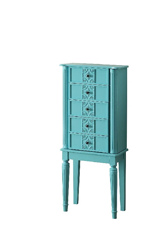 40" Silver 5 Mirrored Nightstand