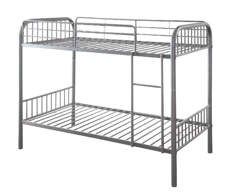 79" X 42" X 61" Gunmetal Metal Twin Over Twin Bunk Bed