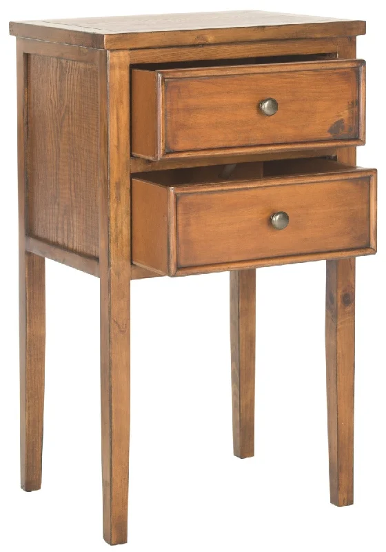 Safavieh Toby Nightstand With Storage Drawers  - Brown