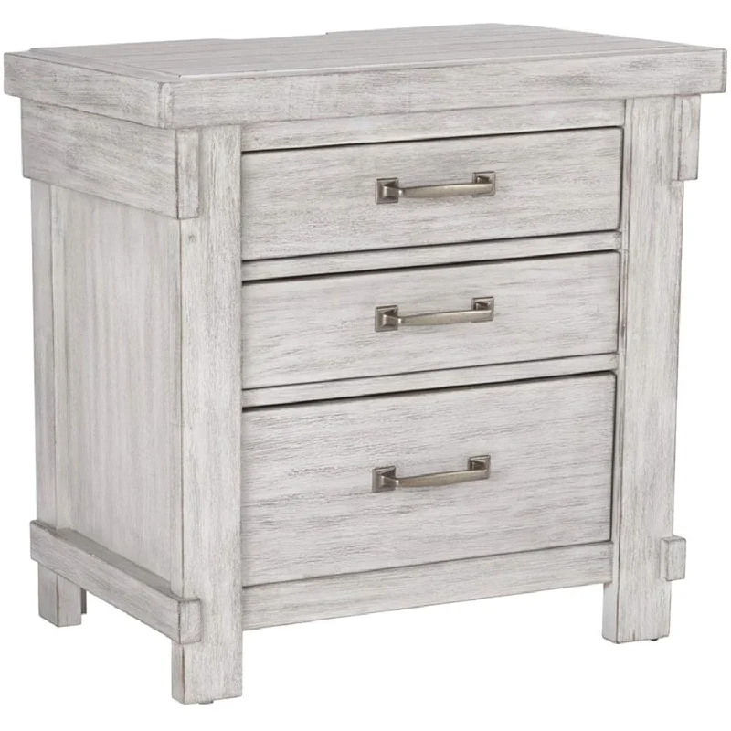 Signature Design By Ashley Brashland Farmhouse 3 Drawer Nightstand With Doveta