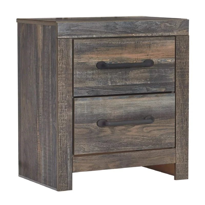 Signature Design By Ashley Drystan Rustic Industrial 2 Drawer Nightstand With