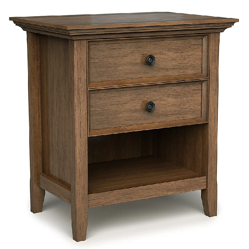 Simpli Home - Amherst Bedside Table - Rustic Natural Aged Brown