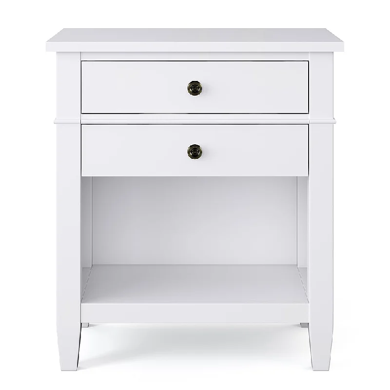 Simpli Home Carlton Bedside Table White