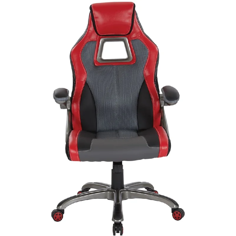 OSP Home Furnishings - Race Gaming Chair - Red/Gray