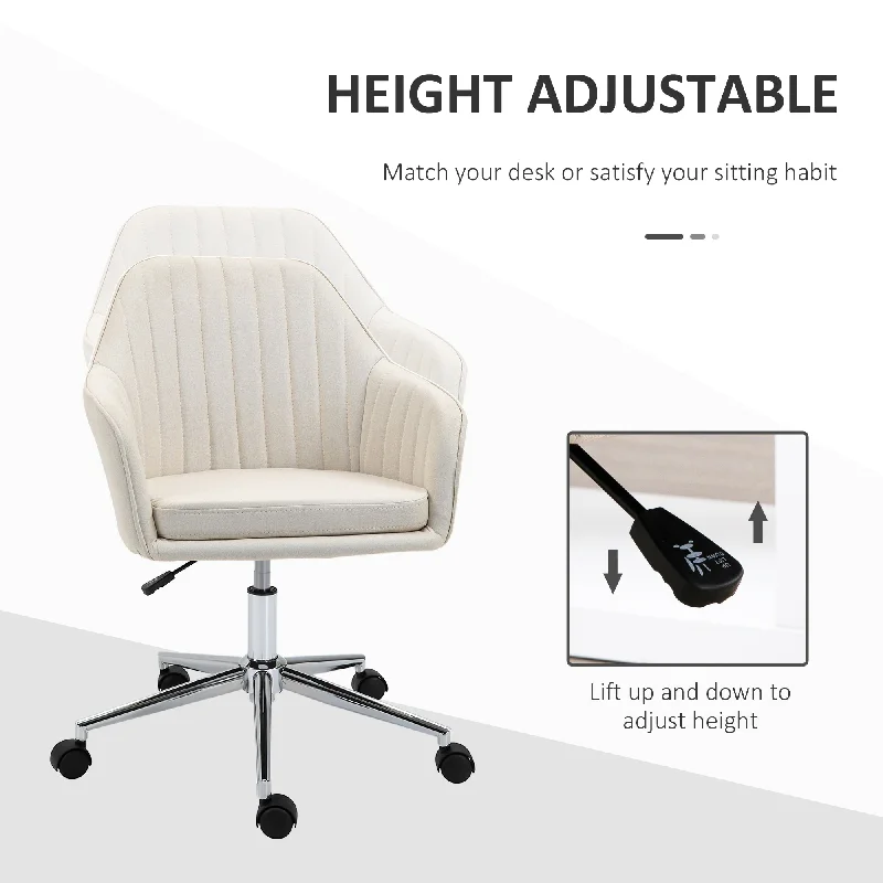 Fabric Home Office Chair 360 Swivel Home Office Chair Petal Vanity Chair Swivel Computer Gaming Chair for Living Room, Bedroom