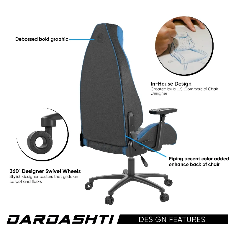 Gaming Chair, 8 Way Adjustable Arm Rest, Multi-Tilt, Steel Frame in White