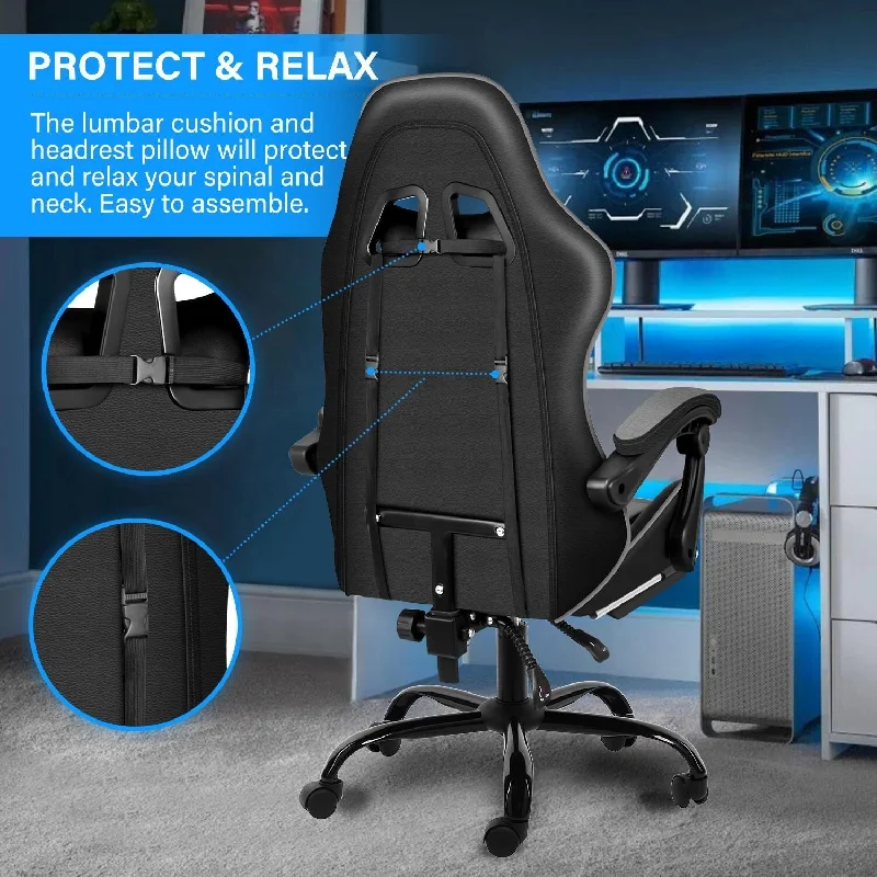 Gaming Chair High Back Ergonomic Office Chair Video Game Desk Chair Executive Ergonomic Adjustable Swivel Task Chair