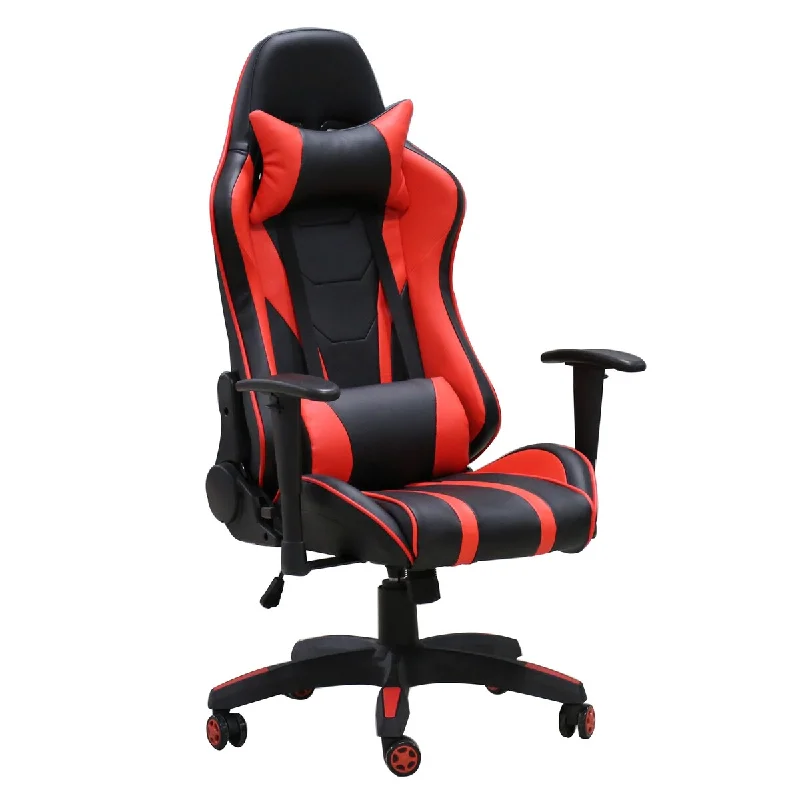 Gaming Chair with Adjustable Height, 360-Degree Swivel, Faux Leather Computer Desk Chair