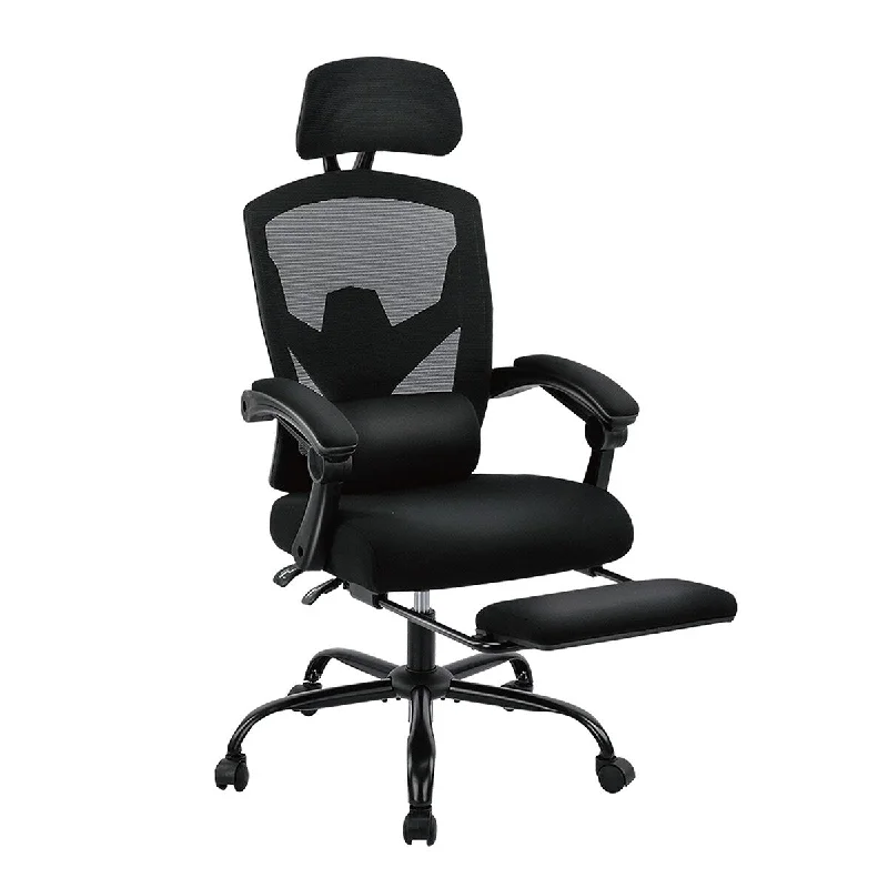 High Back Gaming Chair with Footrest, 360 Degree Swivel Chair, Mesh Office Chair, Lumbar Support Ergonomic Chair