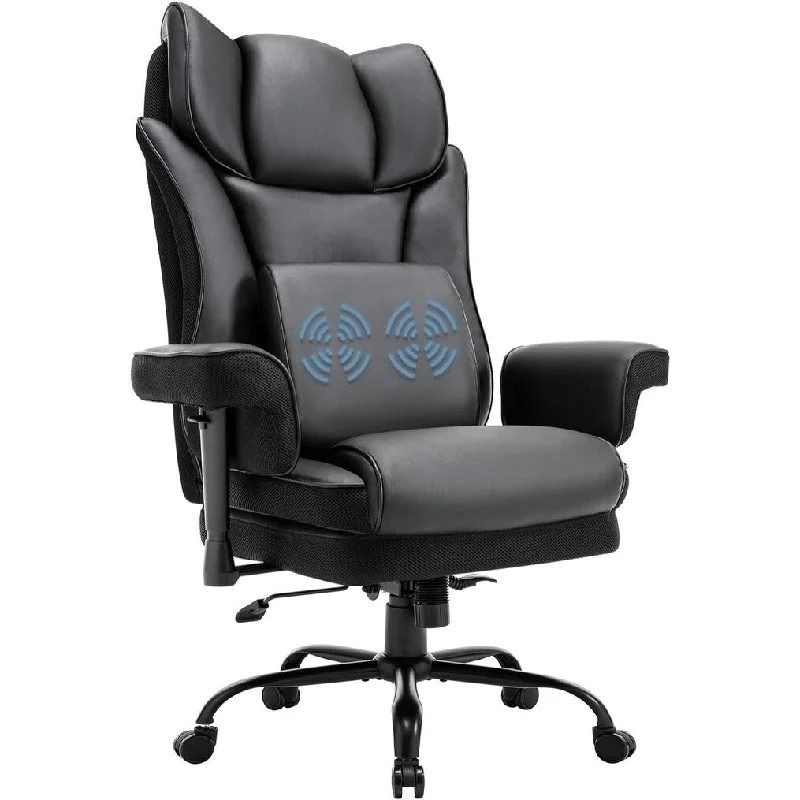 High Back Office Chair, Ergonomic Executive Office Chair with Massaging Lumbar Support, Adjustable Height Gaming Chair