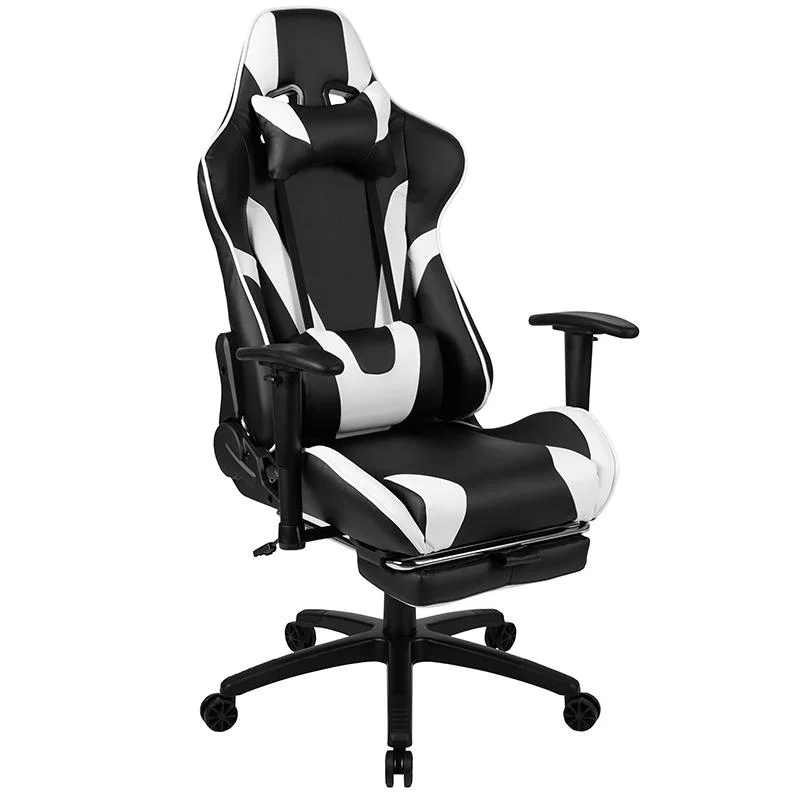 X30 Gaming Chair Racing Office Ergonomic Computer Chair With Fully Reclining Back And Slide-Out Footrest In Black Leathersoft By Flash Furniture