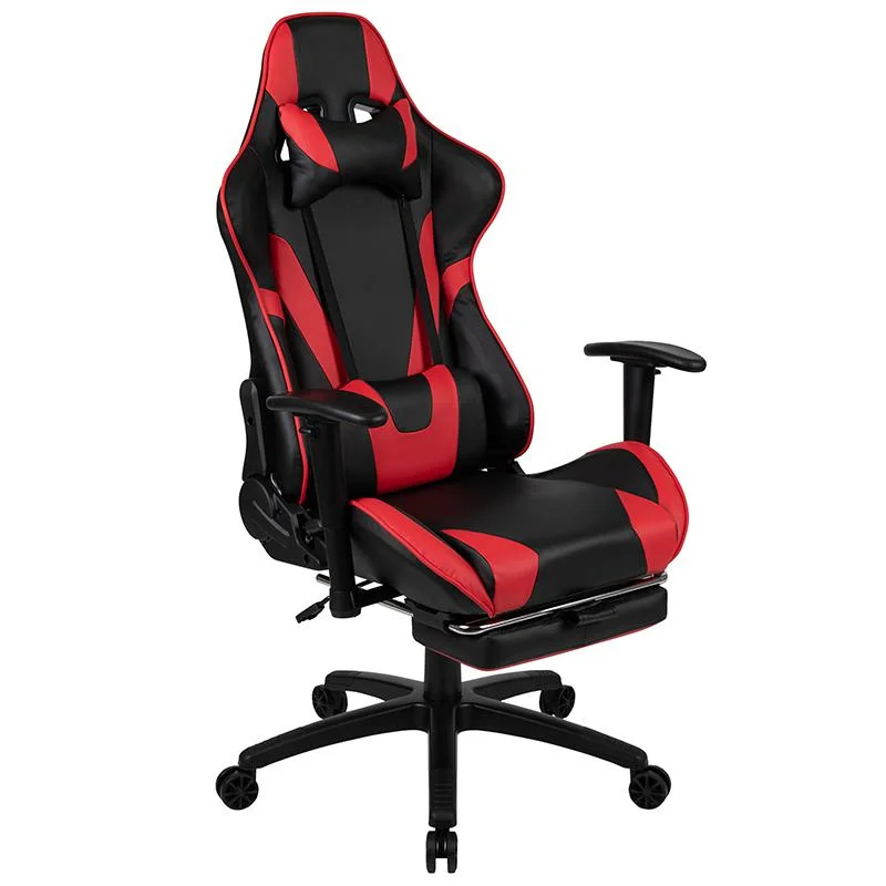 X30 Gaming Chair Racing Office Ergonomic Computer Chair With Fully Reclining Back And Slide-Out Footrest In Red Leathersoft By Flash Furniture