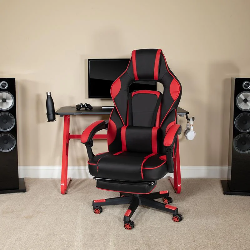 X40 Gaming Chair Racing Ergonomic Computer Chair With Fully Reclining Back/Arms, Slide-Out Footrest, Massaging Lumbar - Red By Flash Furniture