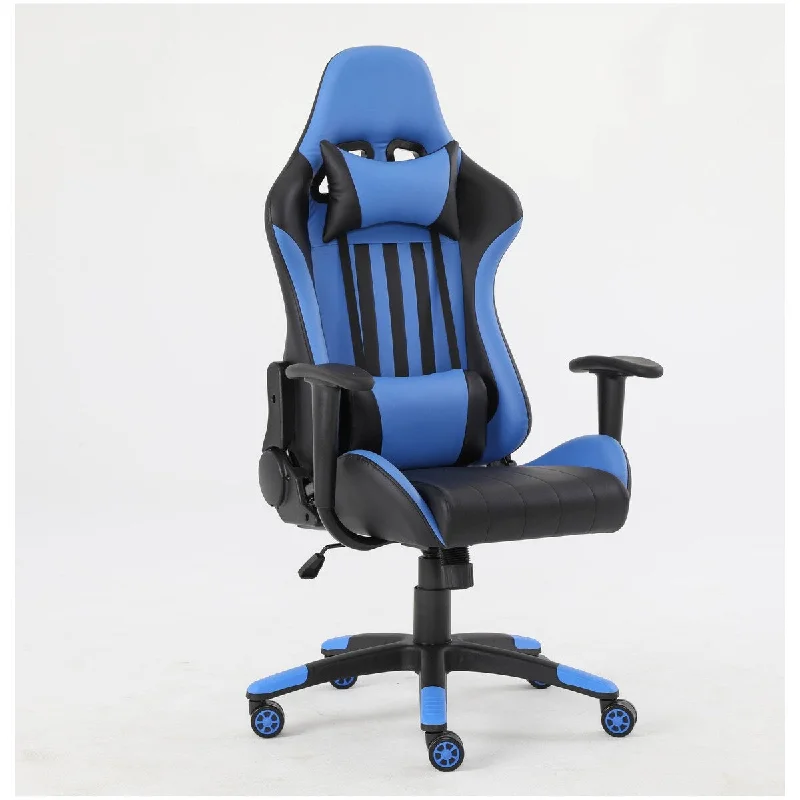 PU Leather Upholstery Gaming Chair, High Density Shaping Foam, Inner Steel Frame, Sturdy and Stable