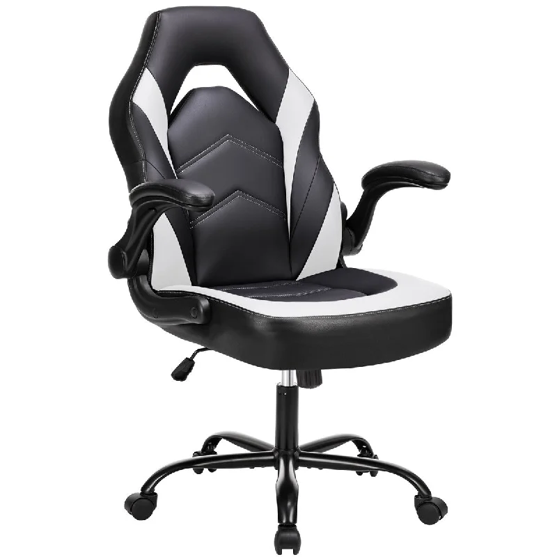 Sweetcrispy Gaming Chair ,Computer Chair Ergonomic Office Chair,Height Adjustable Rolling Desk Chairs with Flip-up Armrests