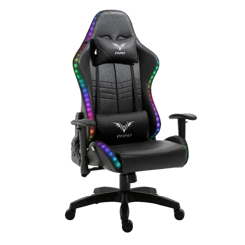 VIRIBUS X1 Office Gaming Chair with 12-Colour LED Light, Black