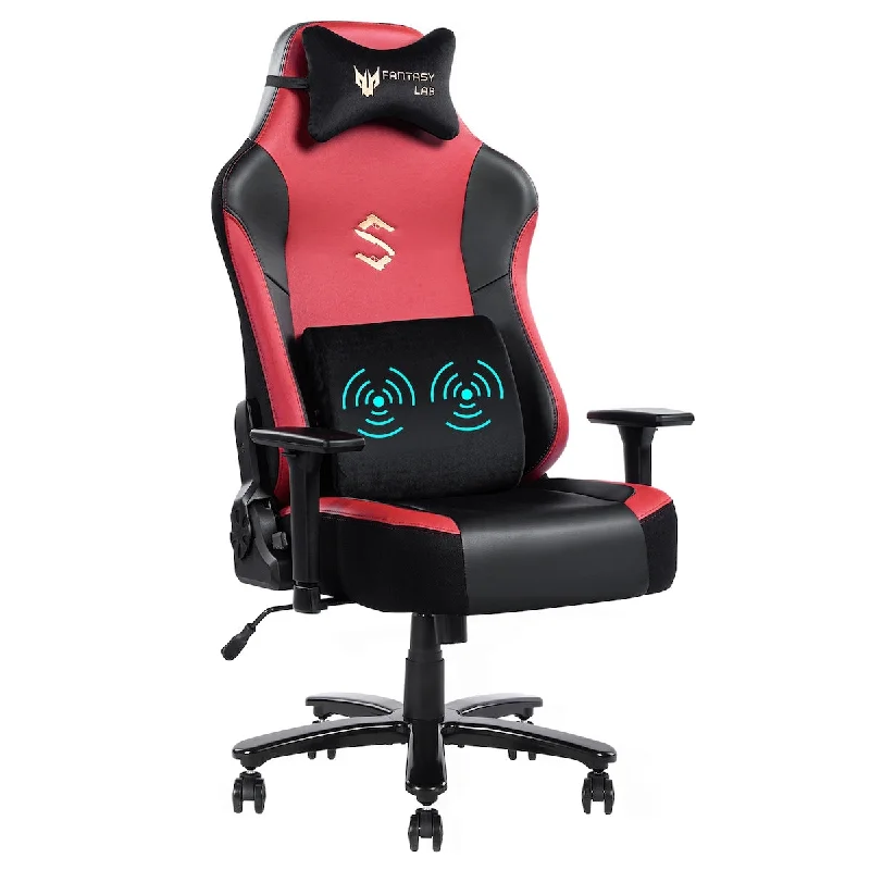 Big and Tall Gaming Chair 400lbs Gaming Chair with Massage Lumbar Pillow, Headrest, 3D Armrest, Metal Base, PU Leather