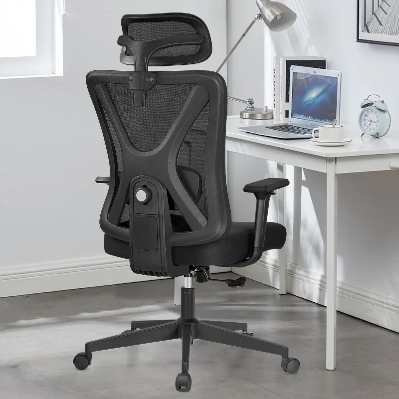 Ergonomic Office Chair Gaming Chair Swivel Computer Desk Chair, Mesh High Back Task Chair with Lumbar Support, Armrests