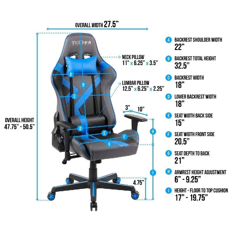 High Back Racer Style Gaming Chair