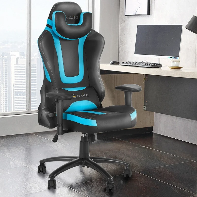 Massage Gaming Chair, Blue