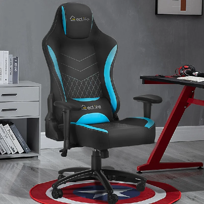 Massage Gaming Chair, Blue