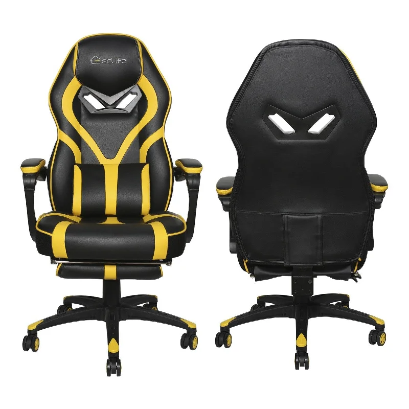 Massage Gaming Chair, Yellow