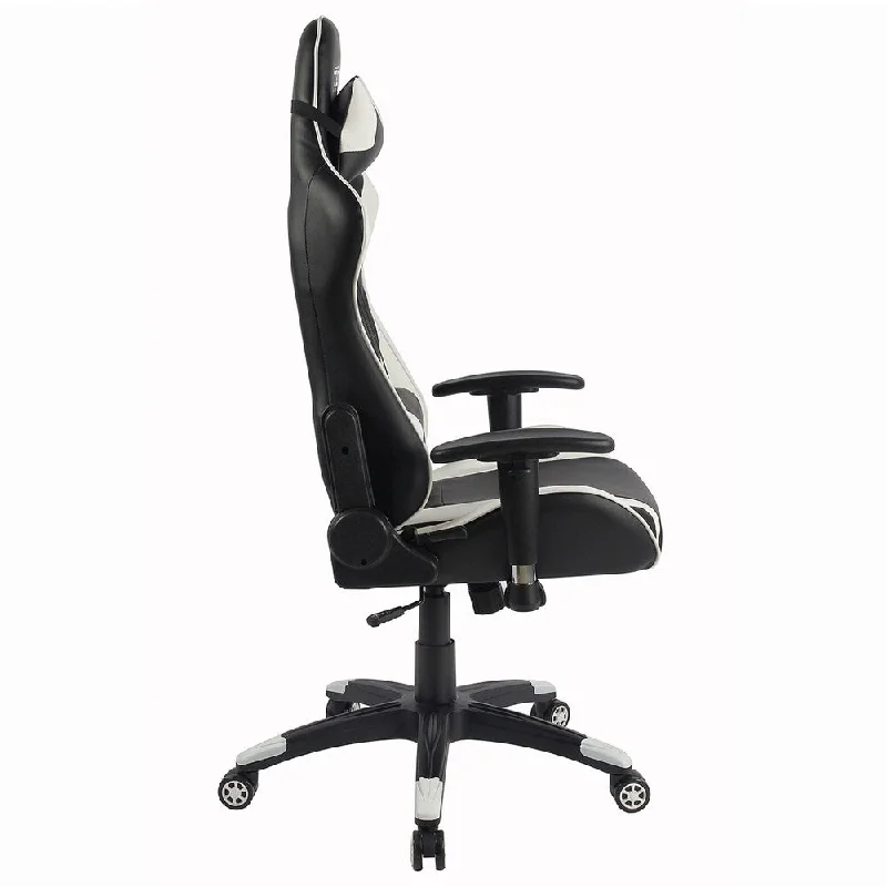 Racer Style Height Adjustable Sport Office PC Gaming Chair White