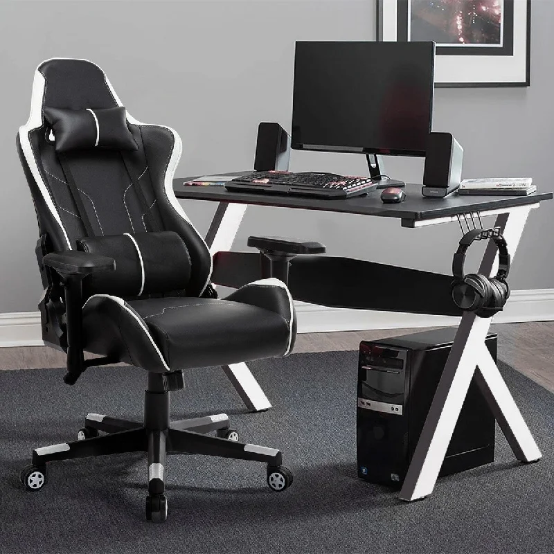 Reclining Swivel Racing Office Gaming Chair with Lumbar Support