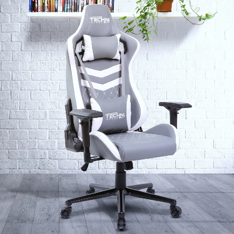 Sport TS 83 Ergonomic High Back Racer Style PC Gaming Chair, Grey White