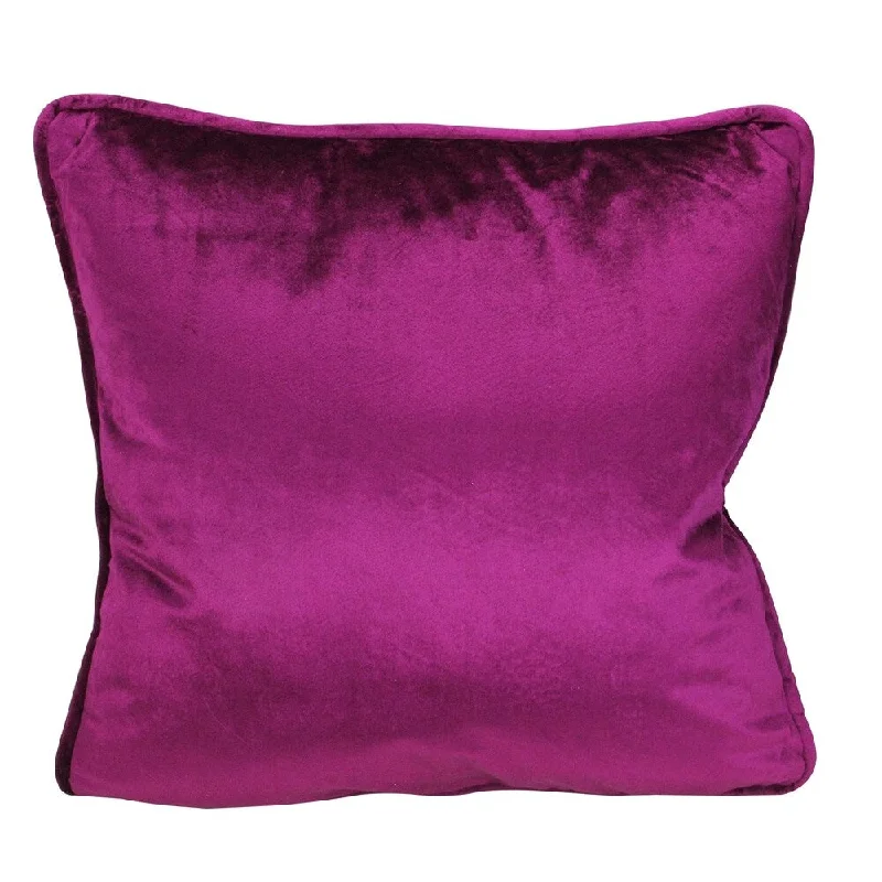 17" Berry Purple Velvet Square Throw Pillow