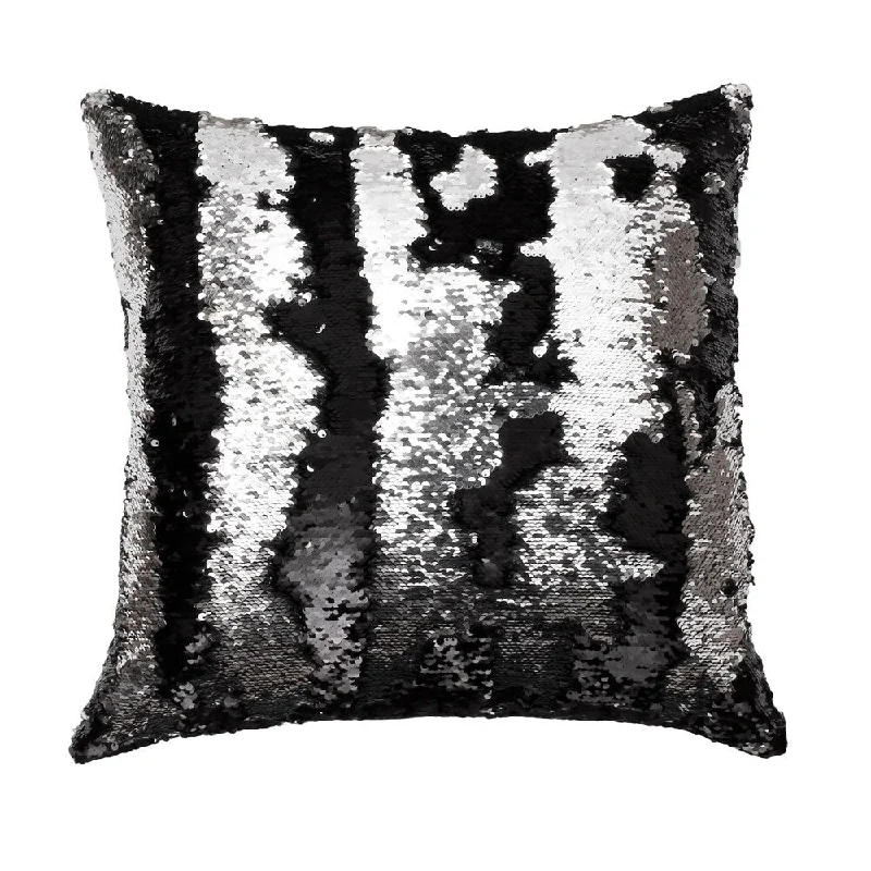 20x20 Melody Mermaid Reversed to Shiny Metallic Faux Linen Pillow