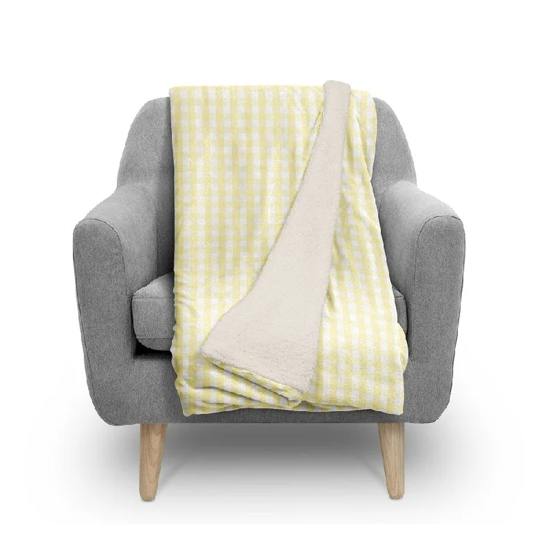 BUTTER GINGHAM DREAM Sherpa Comforter