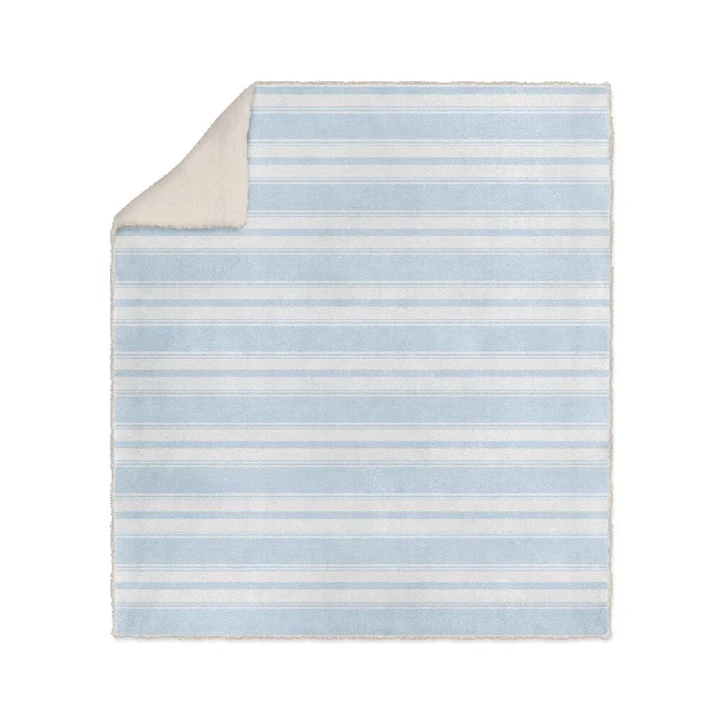 CLASSIC STRIPE POWDER BLUE Sherpa Comforter