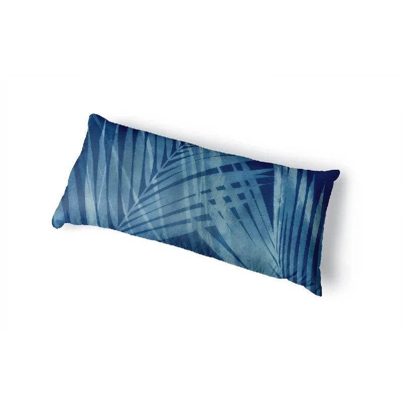 CYANOTYPE TROPICAL Body Pillow By Nancy Green - Blue