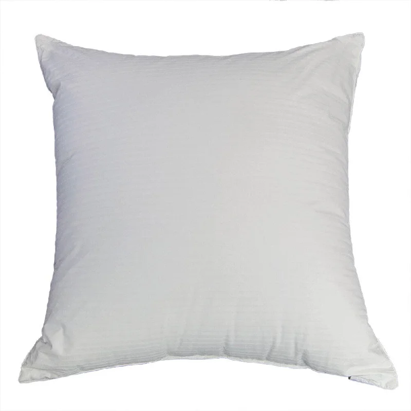 Damask Stripe Cotton 26-inch Goose Down Euro Square Pillow - White