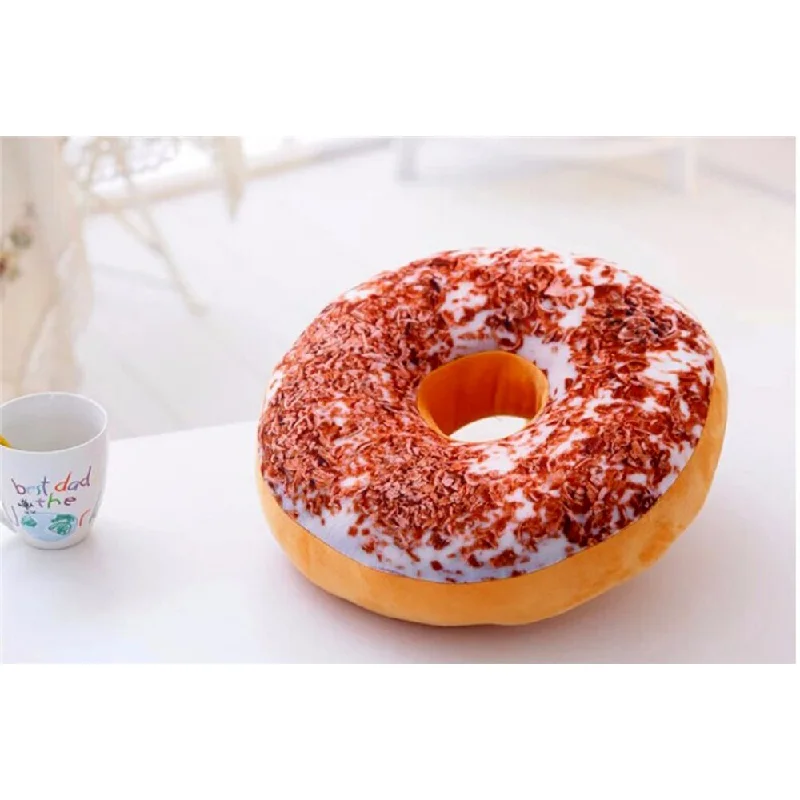 Donut Replica Tiramisu 16-inch Plush Decorative Pillow