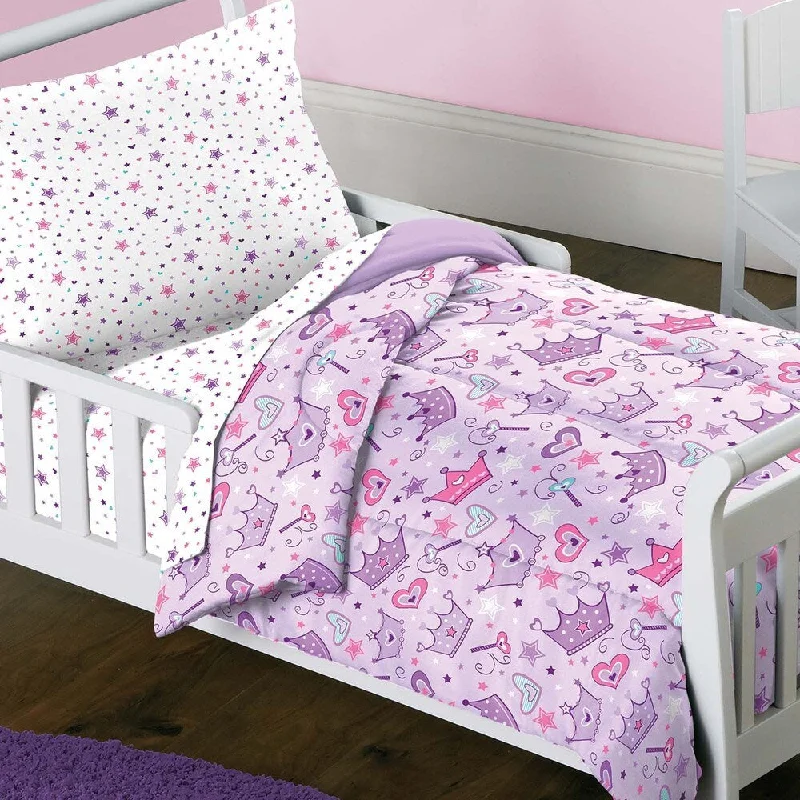 Dream Factory Stars and Crowns 4-piece Toddler Comforter Set