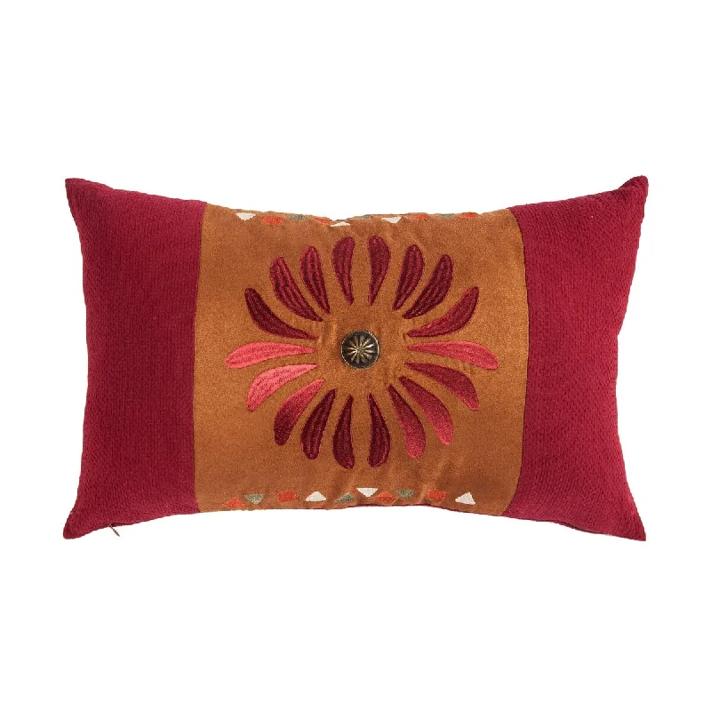 Embroidered Sunburst Pillow, 11x19