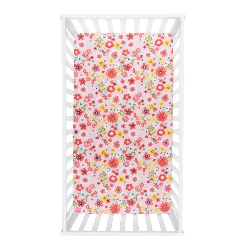 Floral Sprinkles 2-Pack Microfiber Fitted Crib Sheet Set