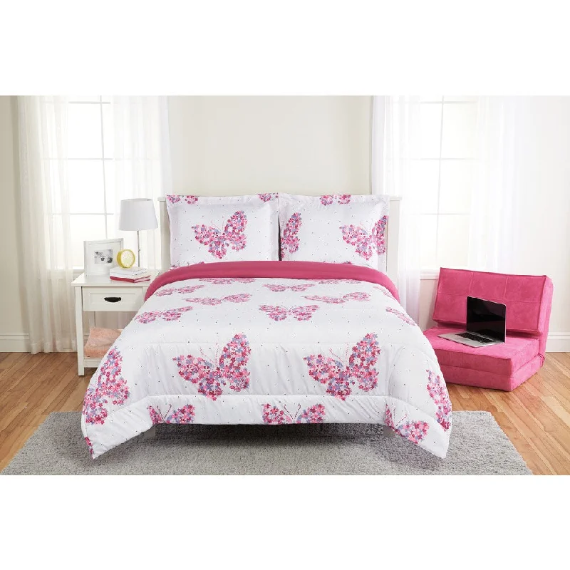 Flower Butterfly 3-piece Comforter Set