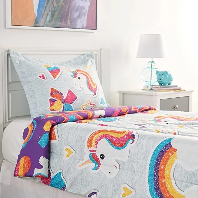 Jojo Siwa Rainbow Sparkle Twin Comforter and Sham