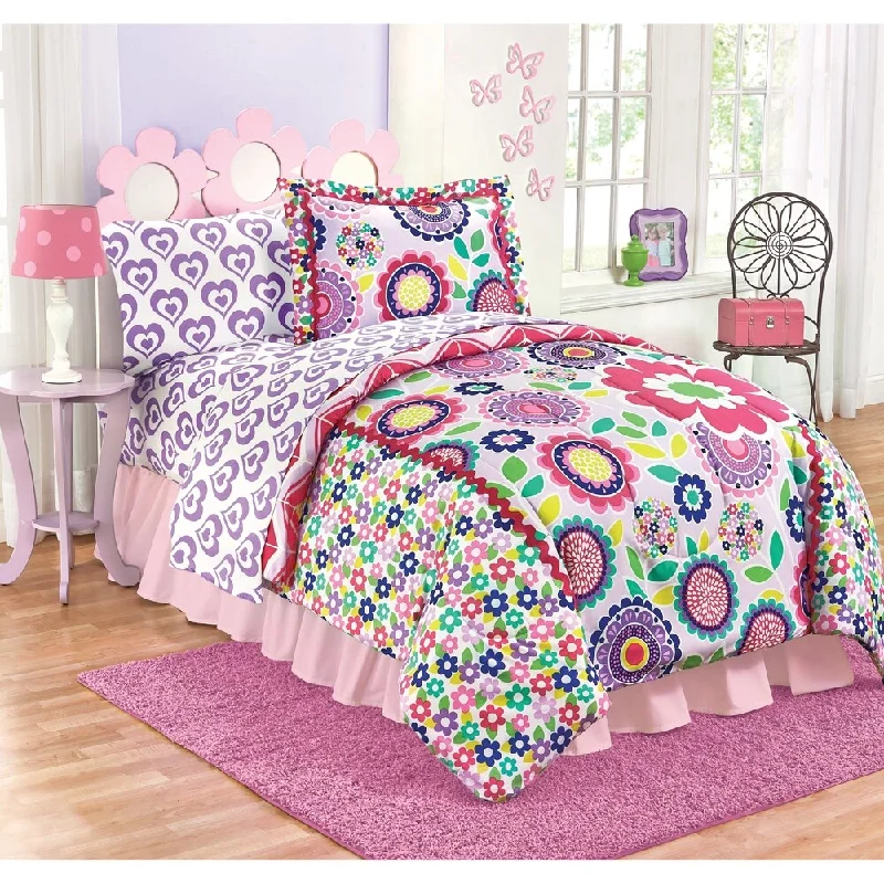 Just For Kids Floral Dream Medallion Reversible Twin/Full Comforter