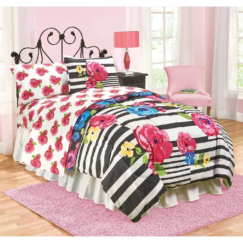 Just For Kids Floral Reversible Full Comforter