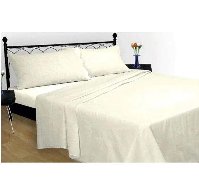 Lewis's Brushed Cotton Sheet Set - Cream