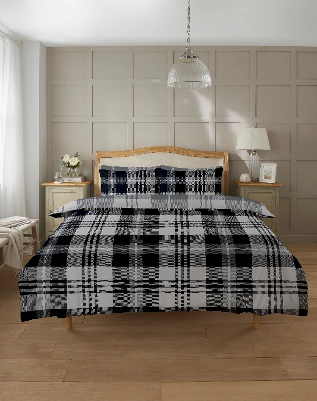 Lewis's Glasgow Check Duvet Set - Grey