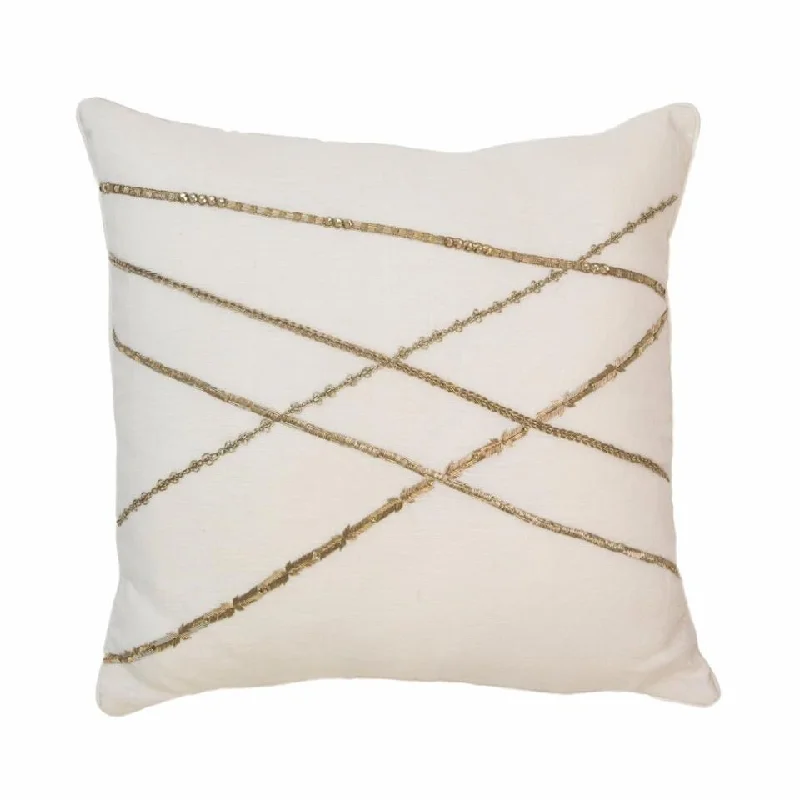 Line Jewel Pillow Ivory